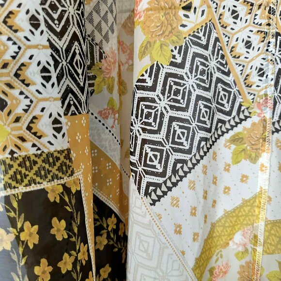 CATO WOMENS BLACK AND YELLOW SHEER PATCHWORK SUMMER CARDIGAN - Picture 6 of 6